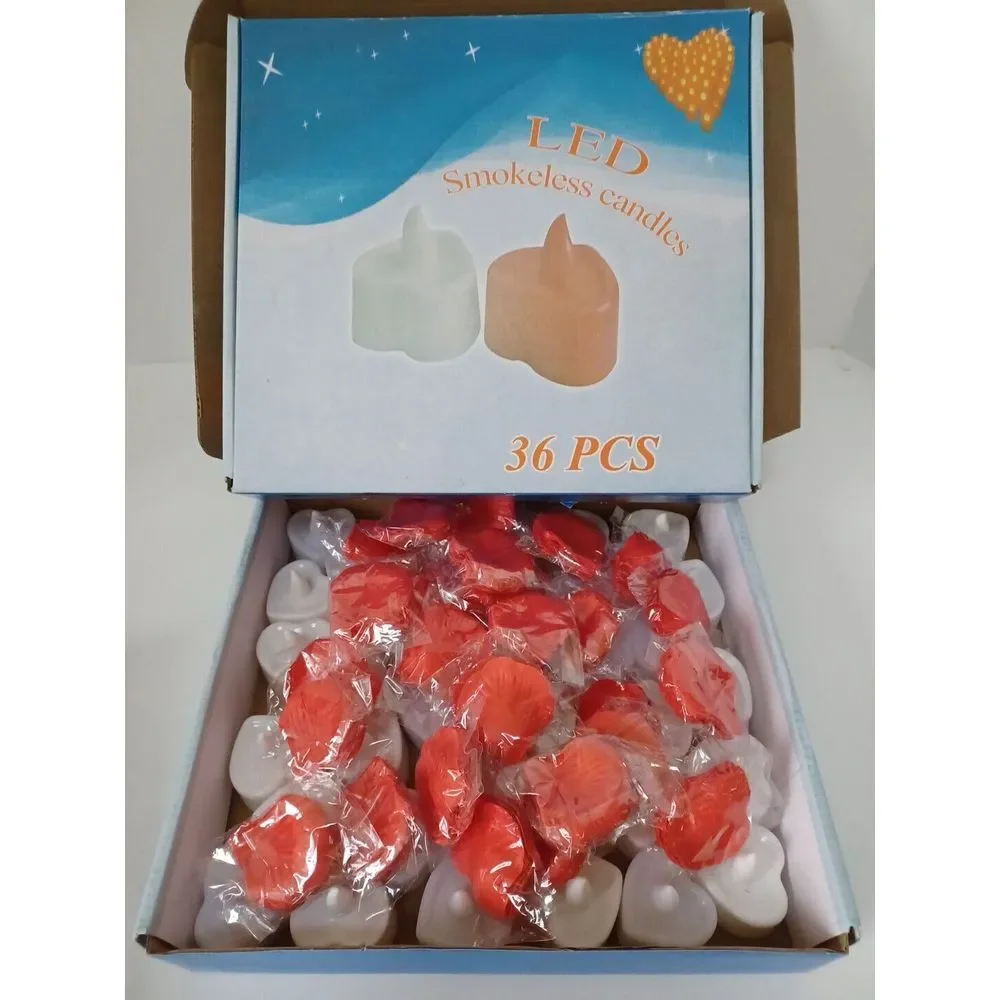 36pcs Heart Shaped Candles, Smokeless Tealights Candle,‎ Tea Light Candles